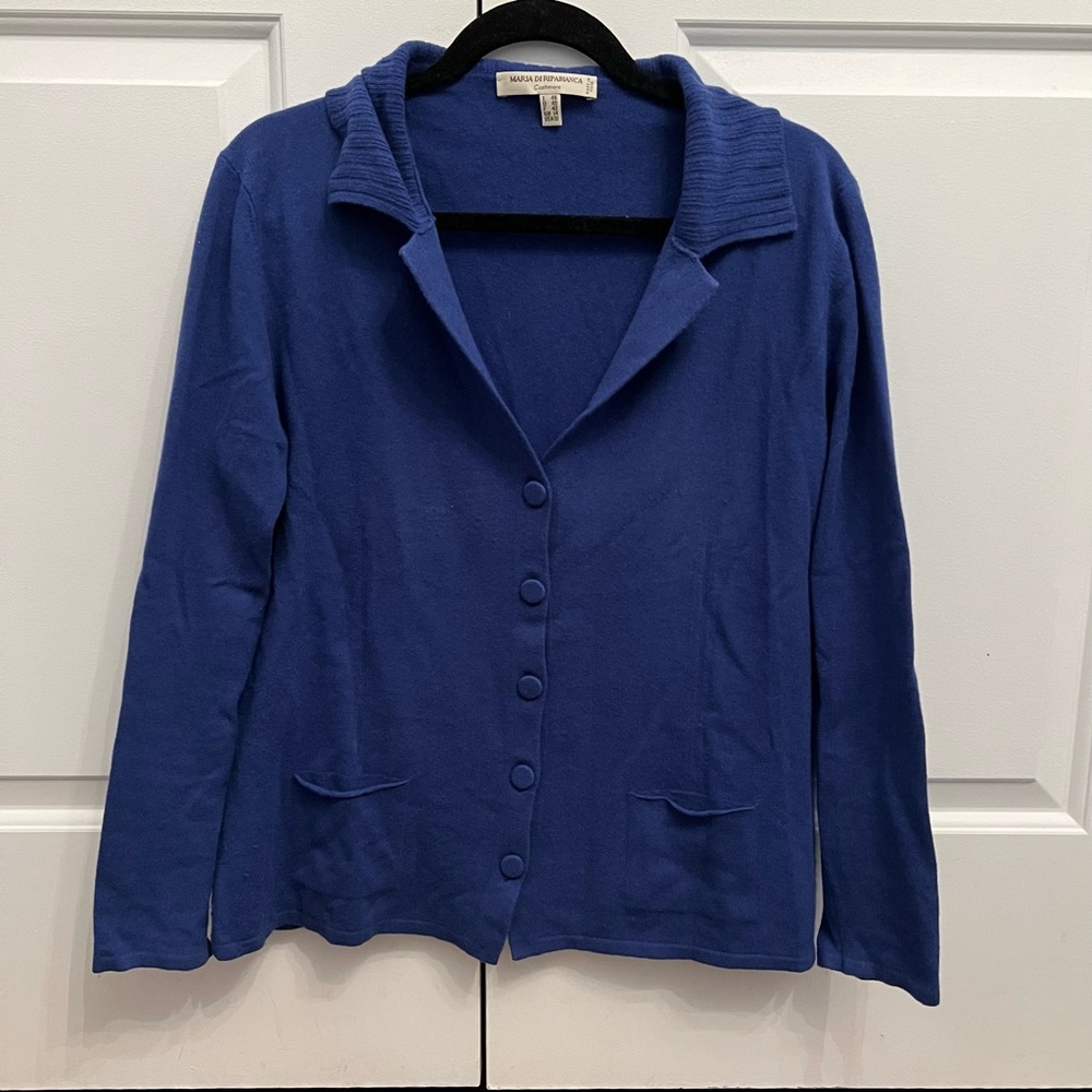 Maria Di Ripabianca Royal Blue Cashmere Cardigan